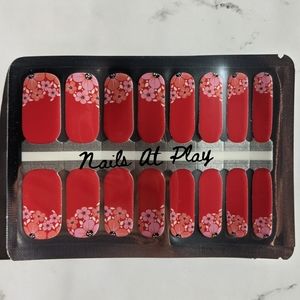 5 for $15 Nail Wraps- Flower Bed Red